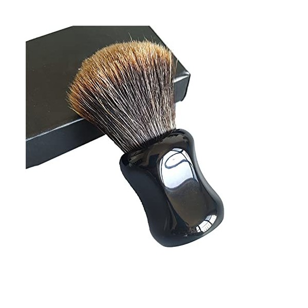 AnSafe Blaireau Haute qualité Cheveux de Blaireau Durable Poignée en résine Barbe Savon Brosse en Mousse Fait Main Élégant Ra