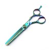 Xiaozhoukeji Ciseaux de Coiffure Verts de 6 Pouces, Ciseaux des Dents, Ciseaux damincissement, Ciseaux Plats, spécial pour L