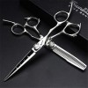 HIJIN Barber Coiffure Ciseaux Set, 6 Pouces Argent Japon 440C Ciseaux Cheveux, Coiffure Ciseaux Ciseaux À Effiler Et Sac, Sal