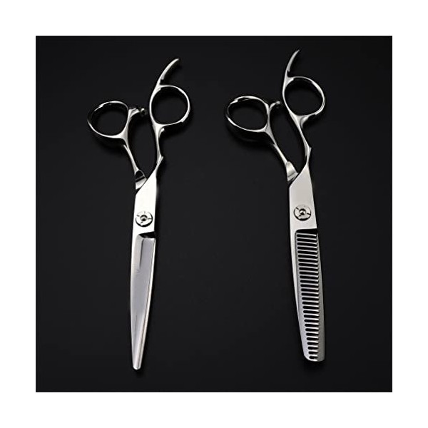 KOAIEZ Ensemble De Ciseaux De Coiffeur À Main Gauche en Acier Inoxydable De 6,0 Pouces, Kit Doutils De Coiffeur Multifonctio