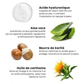 Fitena - Crème Hydratante Naturelle pour le Visage et le Cou - Fabrication Française - 50ml - pour une Peau Radieuse et Eclat...