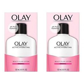 Olay Active Hydrating Beauty Fluid Original Crème Hydratante - Lot de 2 Crème Jour et Nuit