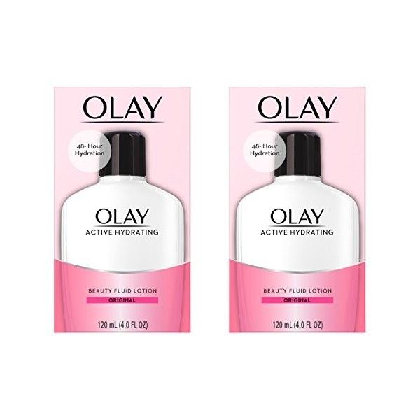 Olay Active Hydrating Beauty Fluid Original Crème Hydratante - Lot de 2 Crème Jour et Nuit