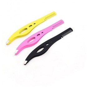 Pincettes dextension de cils de beauté, 1 PC, peigne de maquillage de beauté, pince à sourcils, brosse à sourcils, peigne, p ...