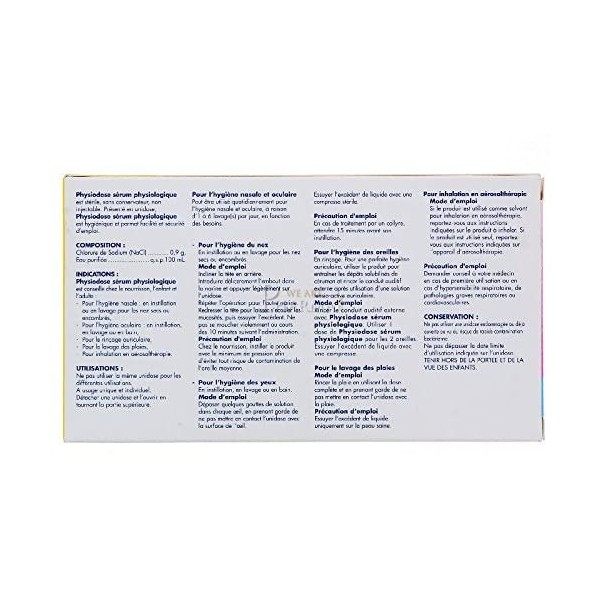 Laboratoire Gilbert – Sérum physiologique Physiodose - Boîte de 40 unidoses de 5ml Crème Jour et Nuit