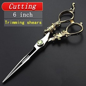 AXEMOORE Ensemble de ciseaux de coiffure professionnels rétro de 15,2 cm en acier inoxydable multifonction