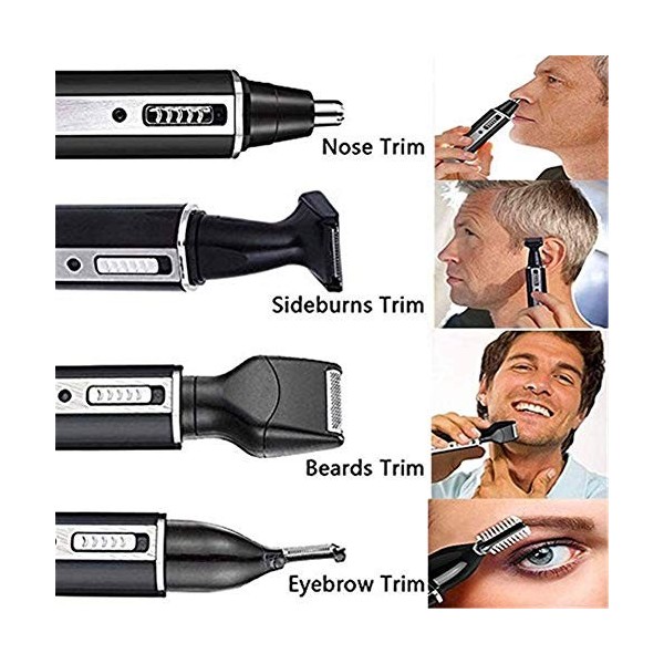 SMSOM Rasoir électrique pour Hommes 4 en 1 Rasoir électrique Nez Tondeuse à Cheveux et Coupe-Barbe Rechargeables Shavers sans