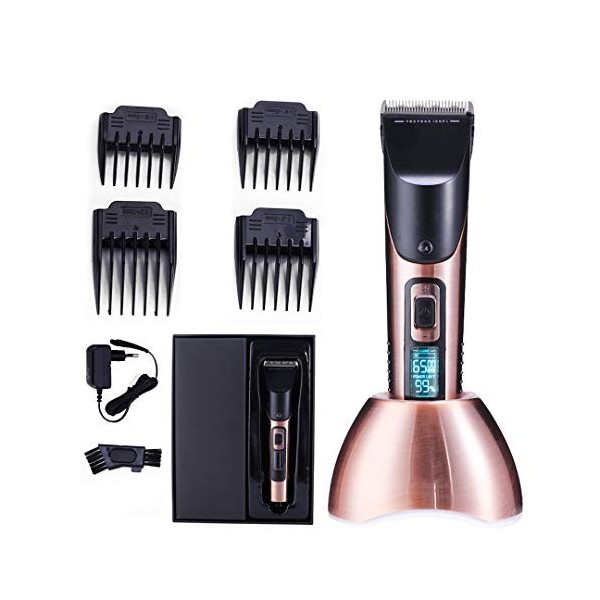 FSCLJ Tondeuse à Cheveux 100-240V Tondeuse à Cheveux sans Fil Kit de Rasoir à Barbe sans Fil Rechargeable, avec Station de Ch