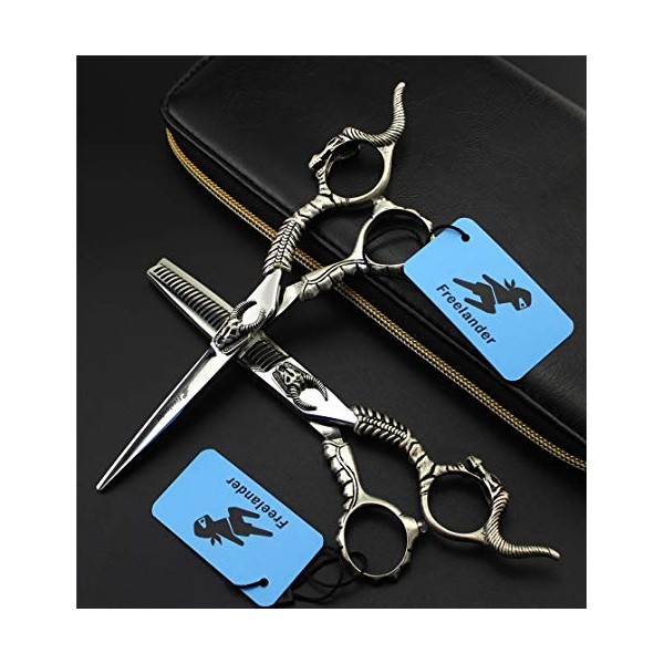 Professionnel Ciseaux de Coiffure Haut de Gamme 6,0 Pouces rétro européenne Set Haut de Gamme 440C Styliste Barber Scissor Te