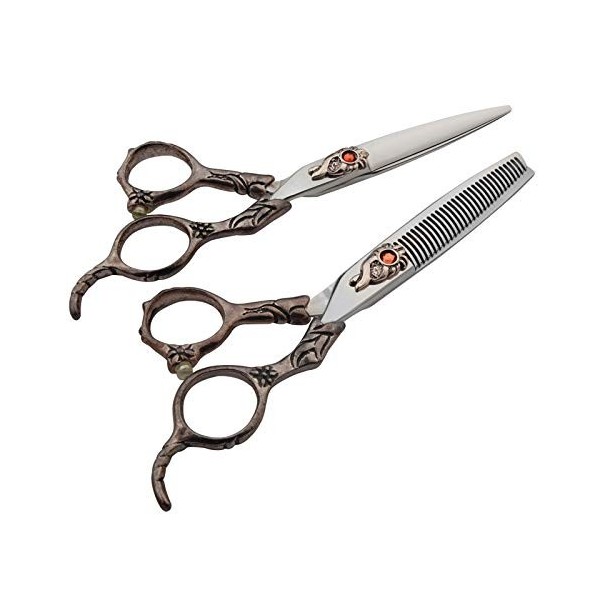 YAOSHIBIAN-shears Outils de Coupe de Cheveux Ensemble de Ciseaux de Coupe de Cheveux et de Ciseaux à effiler, Kit Professionn