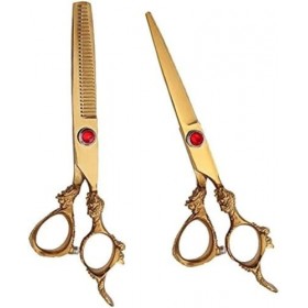 Kit De Ciseaux De Coiffure, Kit De Ciseaux De Barbier Professionnel Avec Ciseaux Amincissants, Peigne Et Clips En Acier Inoxy...