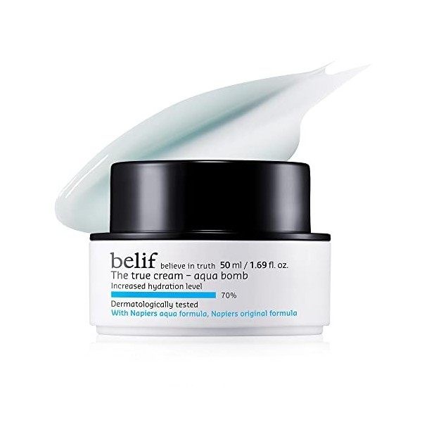 Belif True Cream Aqua Bomb 50ml, Creme Hydratante légère, Alchémille Cosse davoine, Hydratant Crème pour le visage, Peaux à ...