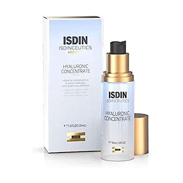 ISDIN Isdinceutics Hyaluronic Concentrate 30ml , Sérum léger ultra-hydratant, Apporte un effet repulpant, aide à redensifier ...