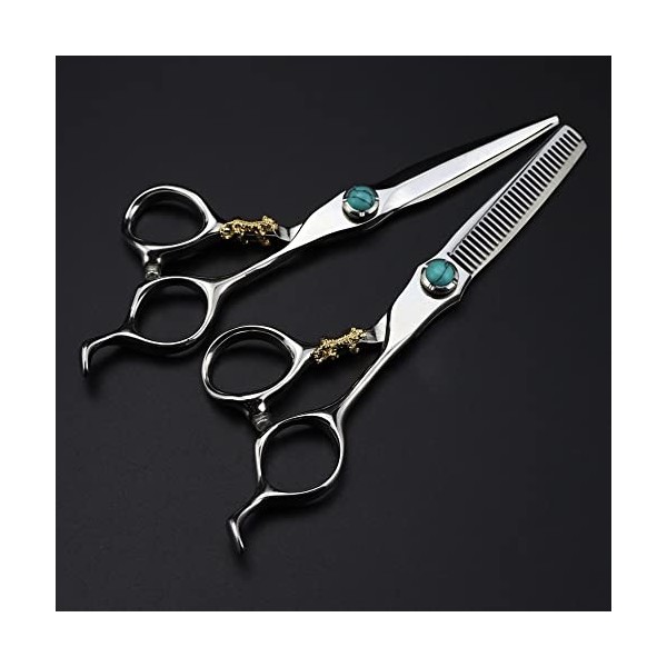 Ciseaux De Coiffeur Ciseaux De Coupe De Cheveux, 6 Pouces Professionnel Japon 440c Acier Vert Gem Ciseaux De Cheveux Coupe Ou