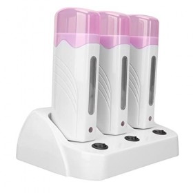 Ensemble de Machine à épiler 3pcs, Chauffe-Cire Portable avec Base Chauffante, Kit de Machine à épiler à la Cire électrique p