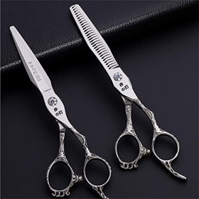 XJST Couper Les Cheveux Ciseaux Dents À Effiler Ciseaux Set, Coiffeur Ciseaux Set, Japonais en Acier Inoxydable 6,0 Pouces, p