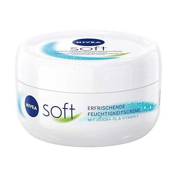 NIVEA Crème hydratante douce rafraîchissante 200 ml , nourrissante avec de la vitamine E et de lhuile de jojoba, crème pour C...