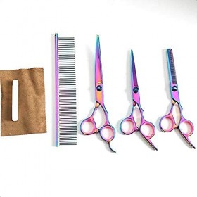 Ciseaux de coiffeur Ensemble de ciseaux de coiffure pour animaux de compagnie Pratique de la couleur Couper les poils de chie