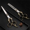 Ciseaux De Coupe De Cheveux Set Professionnel Dents Plates Ciseaux Amincissants Ciseaux 440C Japan Steel Barber 6.0 Pouces Ha