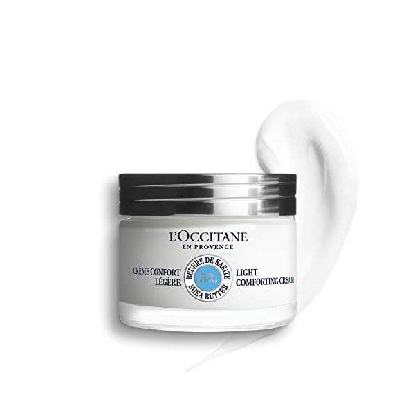 LOCCITANE - Crème Confort Légère au Karité - Protège et Nourrit la Peau - pour Peau Normale à Mixte - Soin Hydratant 24H - C