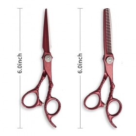 Ciseaux De Coiffeur Ciseaux De Coupe De Cheveux, 6 Pouces Rouge Japonais En Acier Inoxydable Salon De Coupe De Cheveux Ciseau