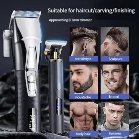 Tondeuse électrique 2 en 1 - Gravure 2 en 1 - Écran LCD - Rasoir de barbier