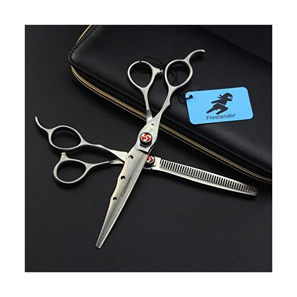 Ciseaux de coiffeur professionnel pour gaucher, outils de coiffure pour salon de coiffure en acier inoxydable 440C 7,0 pouce