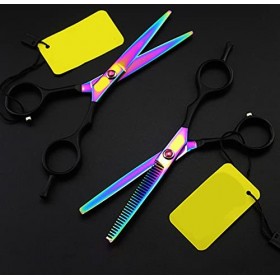 Ciseaux de coiffure 440C pour barbier, ciseaux de coupe, ciseaux à effiler, ciseaux à cheveux couleur : un sac à ajouter u