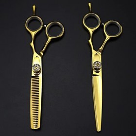 ciseaux de coiffeur Ciseaux De Coupe De Cheveux, 6 Pouces Japon 440C Doré Haut De Gamme Ciseaux De Coupe De Cheveux Ciseaux A