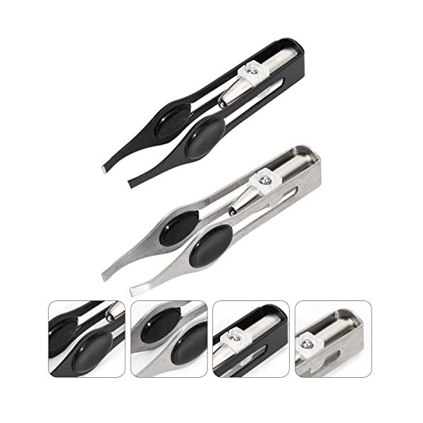 Pince à épiler pour Extensions de Cils, Tondeuse à Sourcils éclairée, Tondeuse de toilettage pour Homme, 4 Pinces avec Pince 