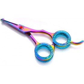 Ciseaux de coiffure 3 kit professionnel 6,5 pouces tête ronde arc-en-ciel chien toilettage ciseaux de cheveux cisailles de co