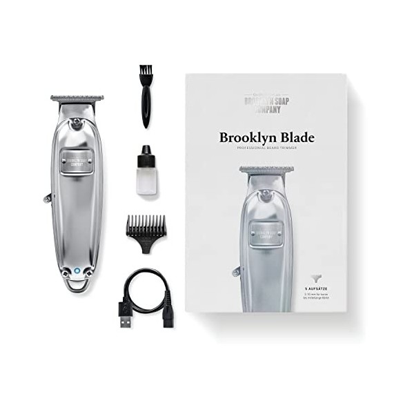 Brooklyn Blade Brooklyn Soap Company Tondeuse à barbe professionnelle pour la maison avec 5 embouts 2-10 mm R205