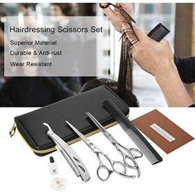 Ensemble de coiffure Kit de ciseaux à cheveux professionnels, ciseaux à effiler en acier inoxydable pour coupe de cheveux, en...