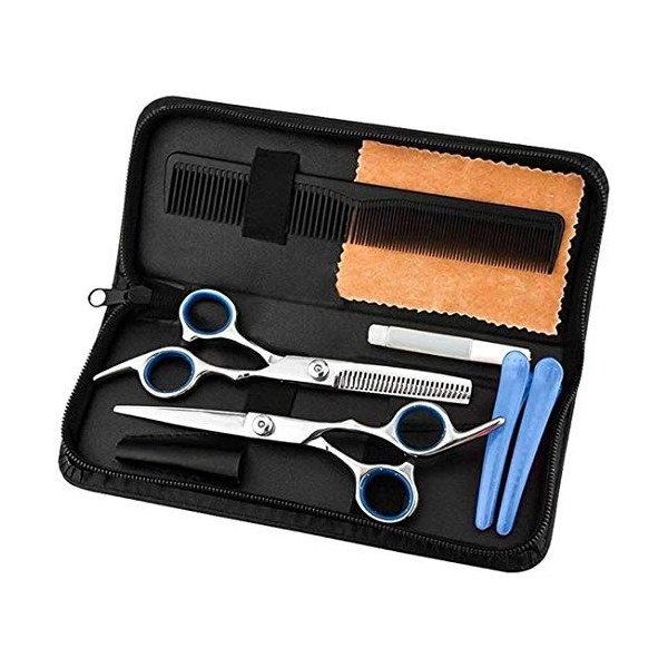 Ensemble de coiffure Kit de ciseaux à cheveux professionnels, ciseaux à effiler en acier inoxydable pour coupe de cheveux, en