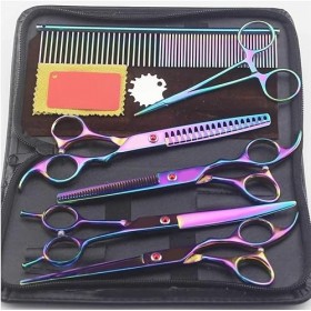 Ciseaux de coiffure professionnels, ciseaux amincissants, ciseaux de coiffeur, ensemble de ciseaux de coiffure 7 pouces Rasag...