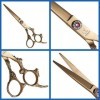 Kit de ciseaux de coupe de cheveux 6,0 pouces Or Dents coupées à plat Coiffure Bangs Professional Barberhaircutting scissors 