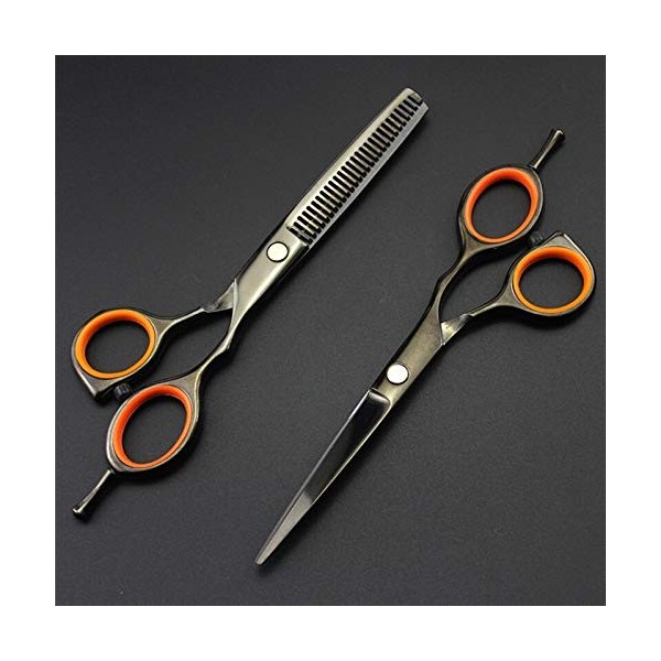 Ensemble de ciseaux de coiffure 4 couleurs de 14 cm, ciseaux de coiffeur à effiler, ciseaux à dents plates couleur : arc-en-