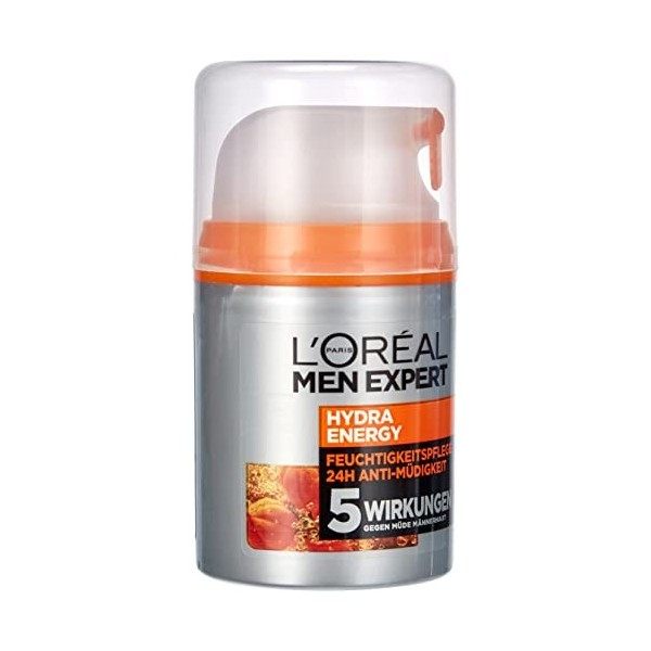 Hydra Energetic Anti-Fatigue Crème pour Hommes, 50 ml Crème Jour et Nuit