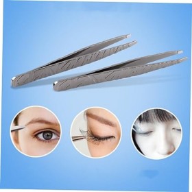 Pince à épiler pour extensions de cils, 5 pièces, kit de maquillage, pince à épiler inclinée, outil de maquillage des sourcil...