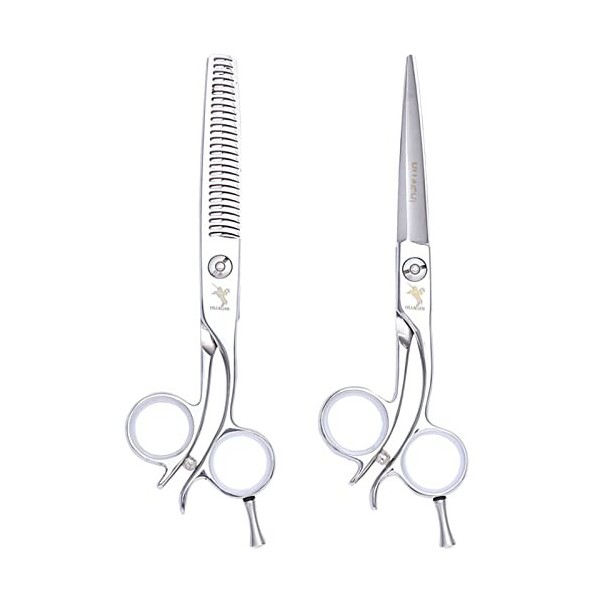 leybold Ciseaux De Coiffure Professionnels Set, Ciseaux Mélangés À Texture De 6 Pouces, Ciseaux Coiffeurs Moletés, Légers Et 