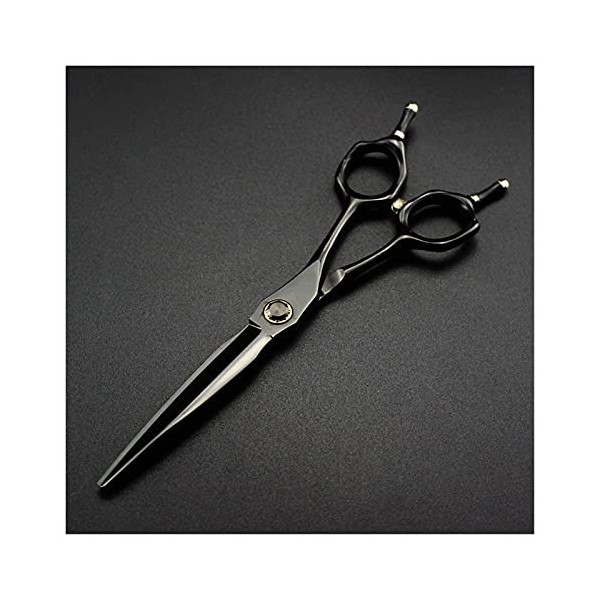 Ciseaux de coupe de cheveux 6 "inch Flat Cut Black, Ciseaux de coiffure, Ciseaux à cheveux clairsemés, Ciseaux à dents, Cisea