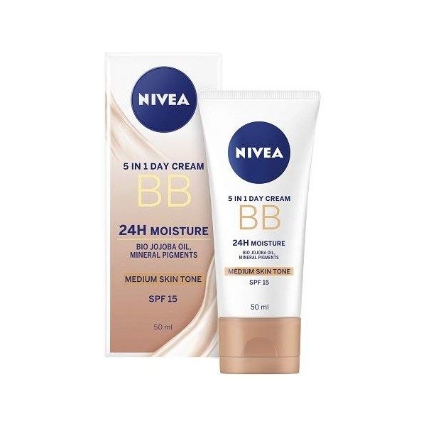 Nivea Daily Essentials BB Cream 5-in-1 Beautifying Moisturiser Medium to Dark SPF 10 - 50 ml by NIVEA Crème Jour et Nuit