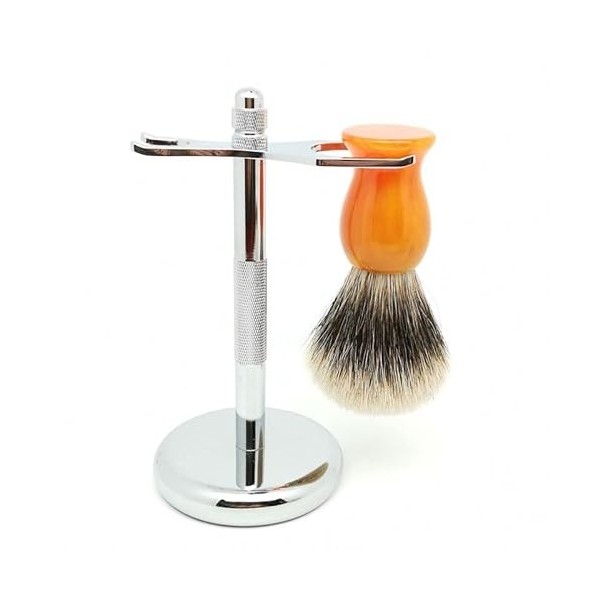 LEFEDA Simple Supports de Brosse de Rasoir pour Hommes, Support de Brosse de Rasage pour Cheveux de Blaireau argenté, Parfait