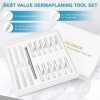 SLIMEE Outil de dermaplaning avec 15 recharges de lames, rasoir Dermaplane pour femme, rasoir à sourcils, micro-lames exfolia