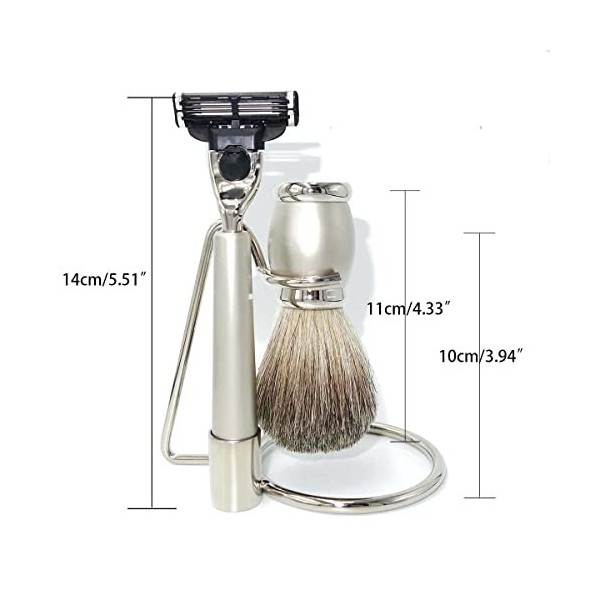 NSNT Exquis Supports de Brosse de Rasoir pour Hommes, Support de Rasoir de sécurité à 3 Couches de Mode, kit de Brosse de Ras