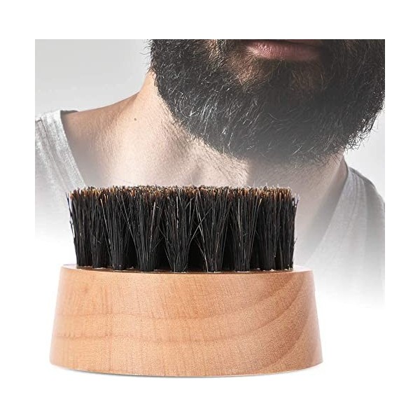 Brosse à barbe, légèreté naturelle confortable à la pinceau à la barbe en bois de la barbe, praticable porte-barbe adoucissem