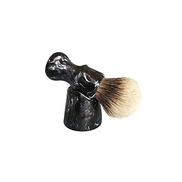 AnSafe Blaireau Haute qualité Cheveux de Blaireau purs Cadeau pour Homme Barbe Savon Brosse en Mousse Fait Main Brosse de Ras
