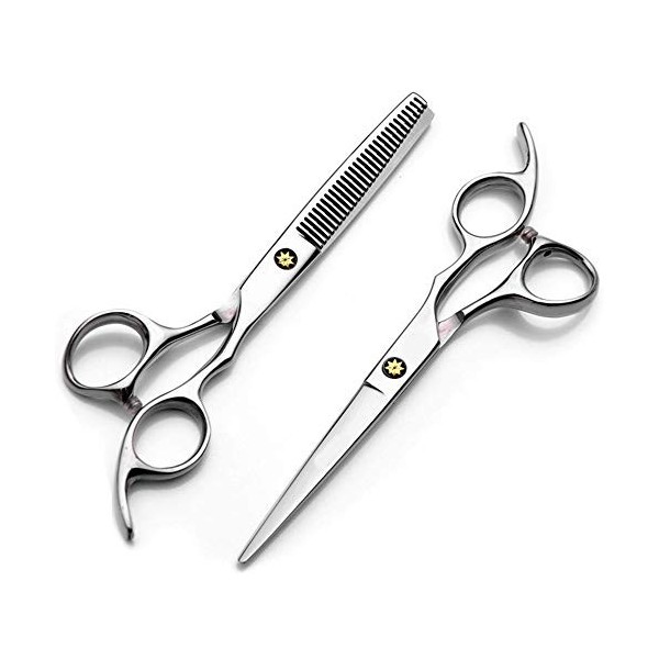 Outils de coupe des cheveux Ciseaux plats avec coupe de cheveux coupe professionnelle pour femme Color : Silver 