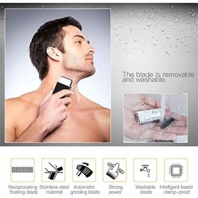 SMSOM Razor électrique pour Hommes, Rasoir électrique, Rasoir Polyvalent, Rasoir secs sans Fil Rechargeable USB, idéal pour L