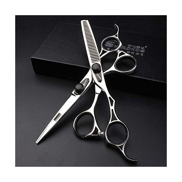 Argent 6,0 pouces Ciseaux de coupe professionnelle cheveux - coiffure Dilution Cisailles Set salon de coiffure Salon haut de 